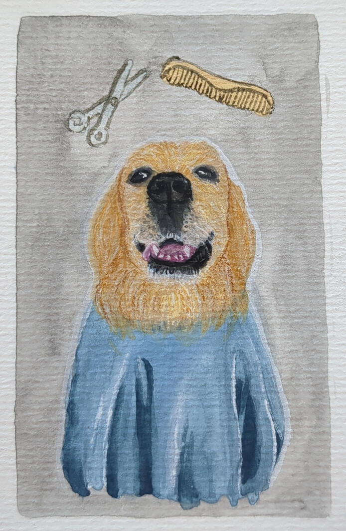 Morty, Watercolor + gouache + colored pencil, 10,5 x 14,8 cm (A6)